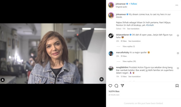 Joko Anwar Umumkan Najwa Shihab Jadi Nani Wijaya di Film Sri Asih