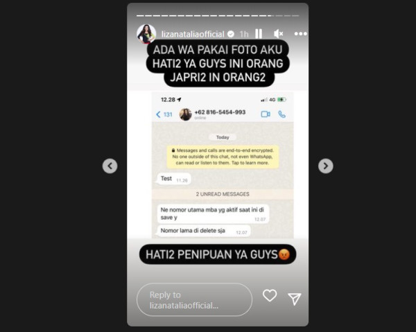 Liza Natalia Geram Nama dan Fotonya Dipakai untuk Penipuan
