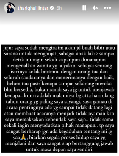 Fuji Kembali Absen di Acara Gen Halilintar, Thariq Tak Tahu Alasan Keluarganya Belum Mau Bertemu