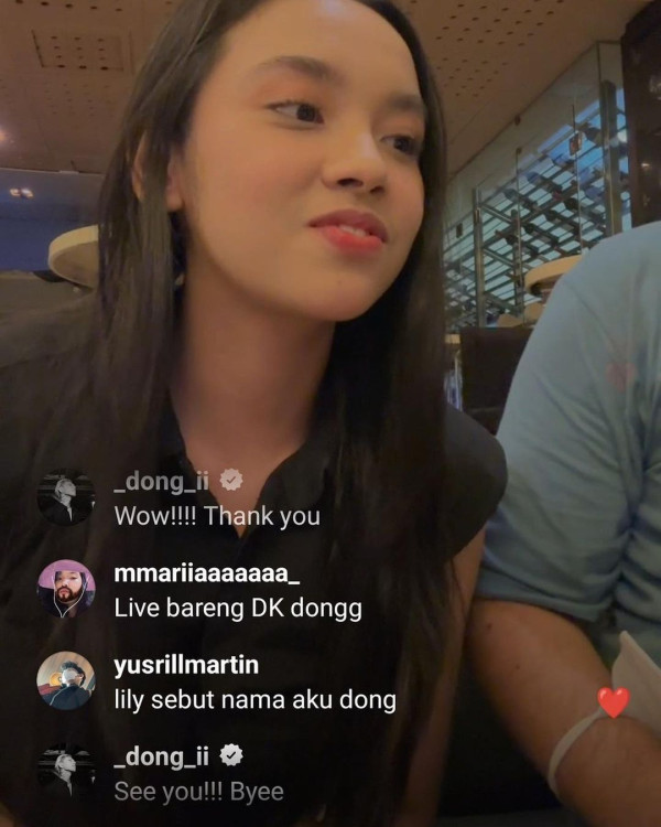 DK iKON Keciduk Komentar di Live Instagram Lyodra, Tanya Kabar hingga Kirim Emoji Hati