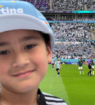 Raffi Ahmad Bagikan Momen Rafathar Selfie Bareng Lionel Messi di Stadion Lusail Qatar