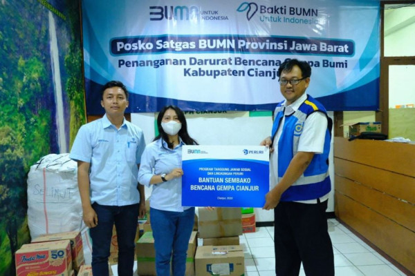 Peduli Korban Gempa Cianjur, Peruri Salurkan Ratusan Paket Sembako