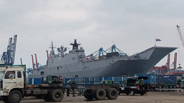 Bawa 500 Tentara, 2 Kapal Perang Australia Bersandar di Tanjung Priok