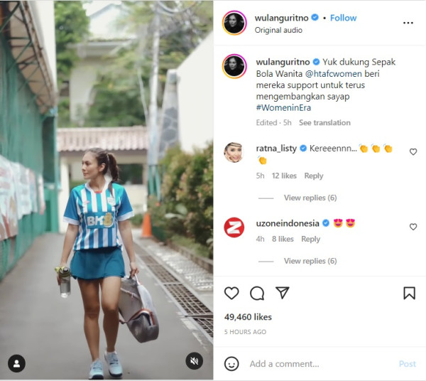 Wulan Guritno Pakai Jersey BK8, Netizen: Endorsenya Situs Judi?