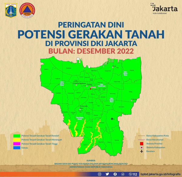 10 Kecamatan di Jakarta Selatan dan Jakarta Timur Berpotensi Alami Tanah Bergerak