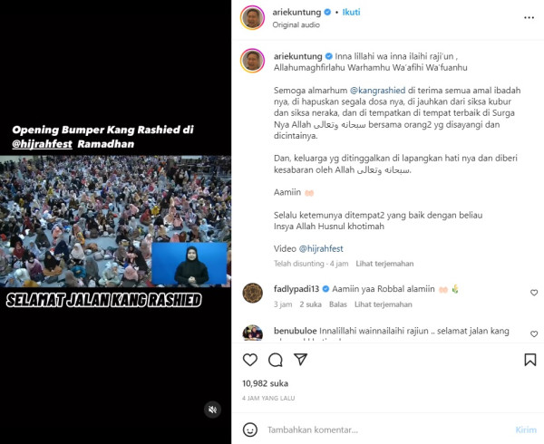 Pendakwah Kang Rashied Meninggal Dunia