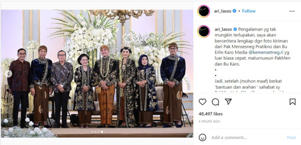 Hadiri Pernikahan Kaesang-Erina, Ari Lasso Diminta Jokowi Buka Masker untuk Kejutkan Iriana