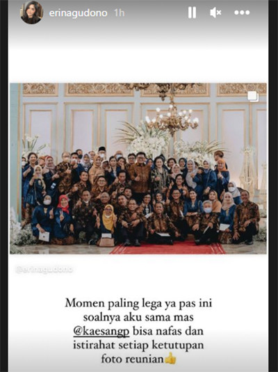 Terhalang Rombongan Bestie Iriana Jokowi saat Foto Bersama, Erina Gudono: Momen Paling Lega Ya Ini