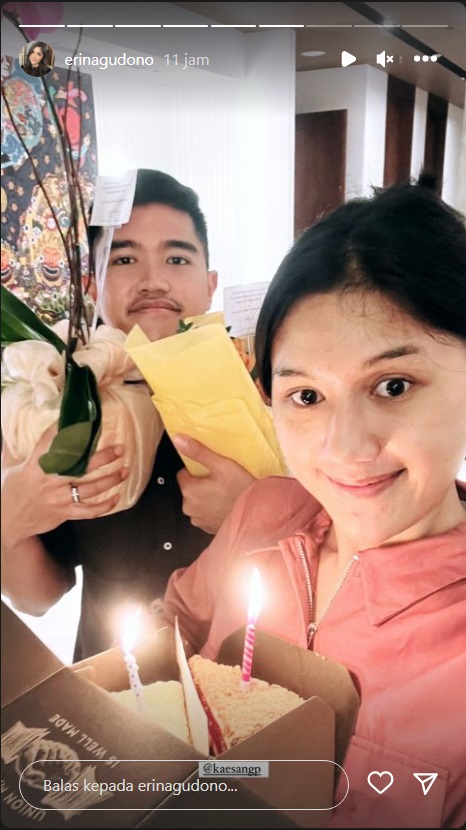 Kaesang Beri Erina Kejutan Ultah Bunga, Isi Kartu Ucapannya Bikin Ketawa