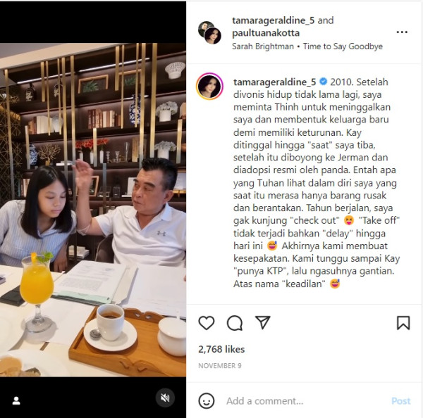 Tamara Geraldine Lega Dapat Hak Asuh Anak usai Divonis Tak Berumur Panjang