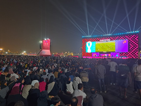 Meriahnya Suasana Nobar Maroko vs Kroasia Bareng 15 Ribu Orang di FIFA Fan Fest di Qatar