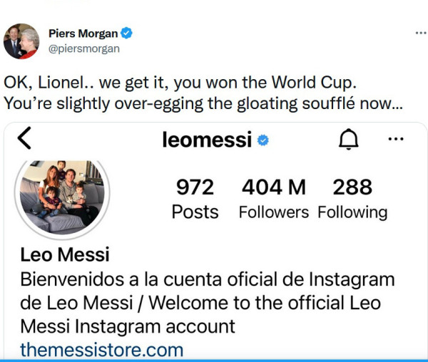 Piers Morgan: Lionel Messi Sombong!