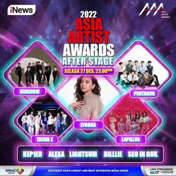 Saksikan Penampilan Lyodra, Pentagon, dan Sederet Idol Asia Lainnya dalam After Stage Asia Artist Awards 2022 di iNews