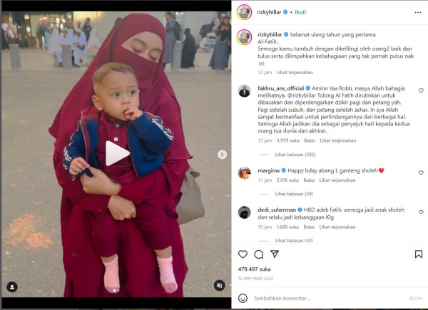 Rizky Billar dan Lesti Kejora Umrah, Rayakan Ultah Pertama sang Anak