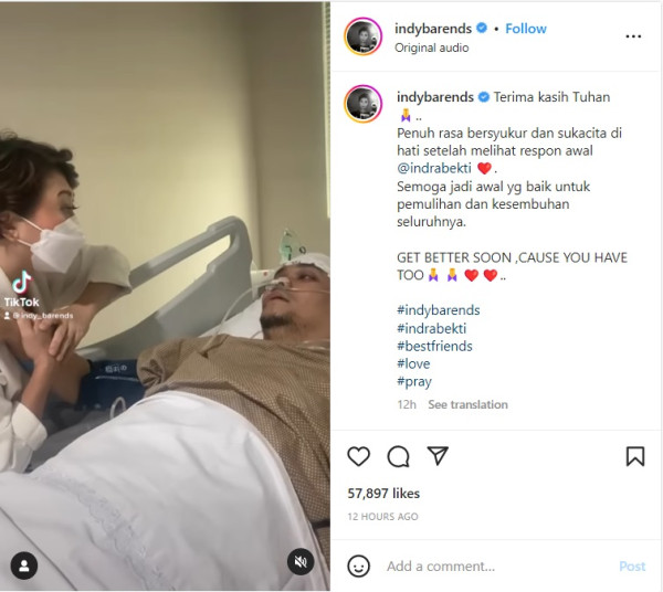 Jenguk Indra Bekti, Indy Barends Bahagia Dipanggil J-Lo