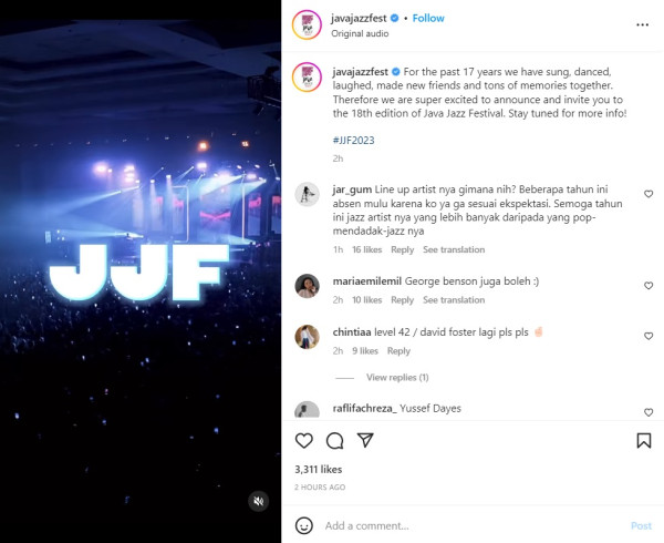 Java Jazz Festival 2023 Digelar Tiga Hari di Bulan Juni