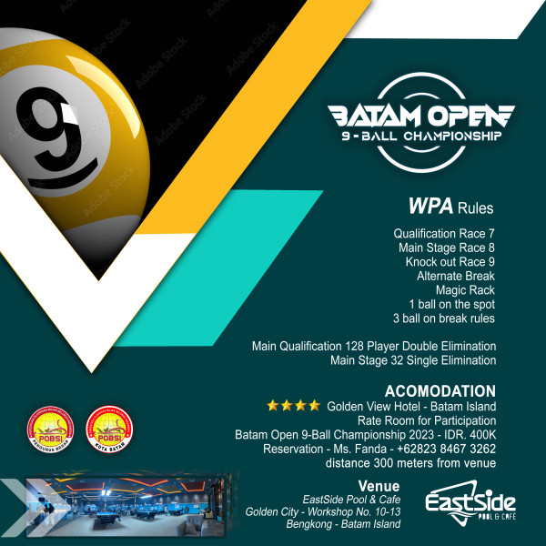 POBSI Gelar Batam Open 9 Ball Championship Pertama di Kota Batam