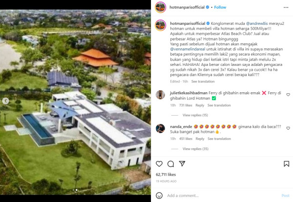 Ajak Venna Melinda Liburan, Hotman Paris Sindir Pria Hidup di Ketiak Istri