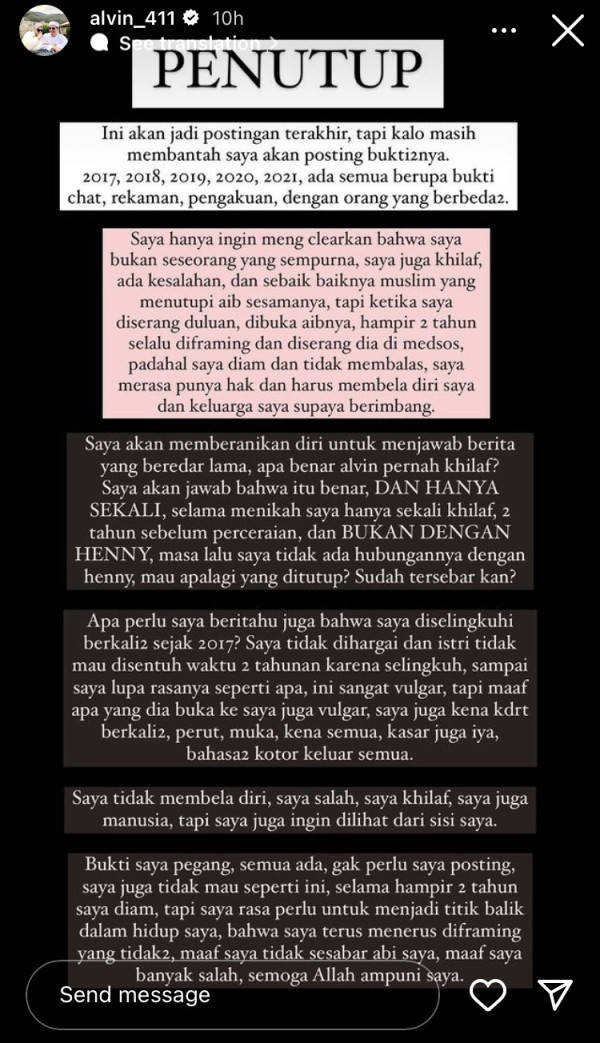Alvin Faiz Blak-blakan Pernah Khilaf saat Menikah dengan Larissa Chou