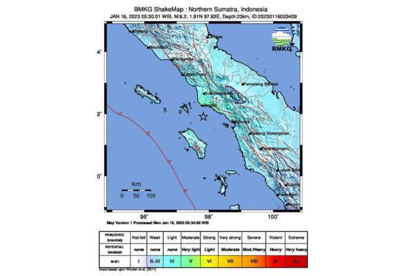 Getaran Gempa Aceh Singkil Dirasakan Kuat di Empat Kabupaten