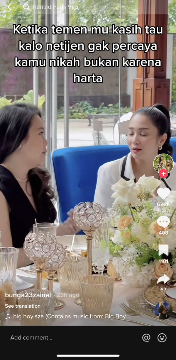 Bunga Zainal Jawab Tuduhan Matre: yang Penting Rekeningku Nggak Pernah Tanggal Tua