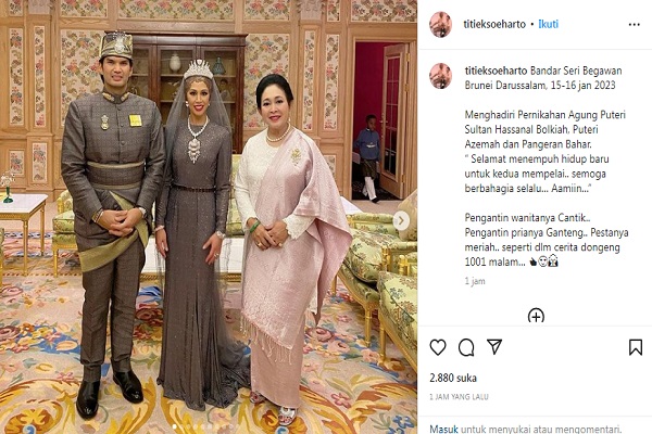Putri Sultan Brunei Menikah, Titiek Soeharto Salah Satu Tamu Undangan
