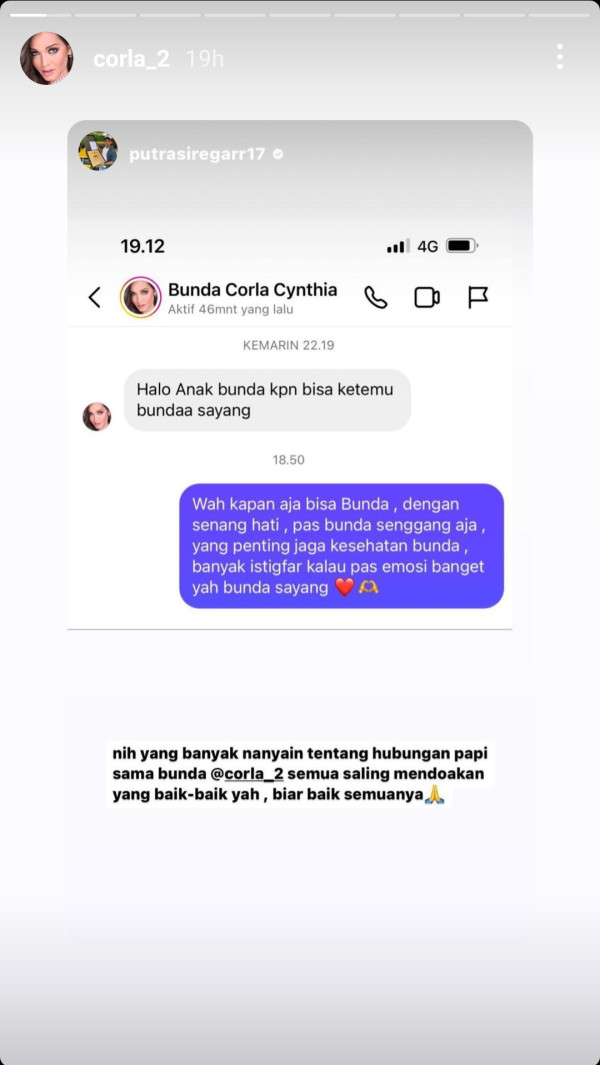 Sapa Putra Siregar lewat DM Instagram, Bunda Corla Diminta Banyak Istighfar