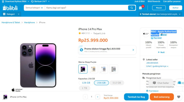 Perbandingan Harga iPhone 14 Pro Max Blibli vs iBox, Siapa Lebih Murah?
