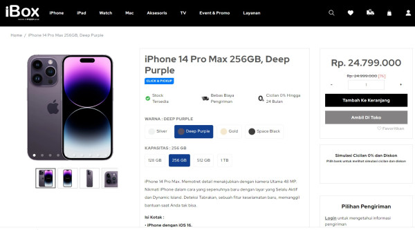 Perbandingan Harga iPhone 14 Pro Max Blibli vs iBox, Siapa Lebih Murah?