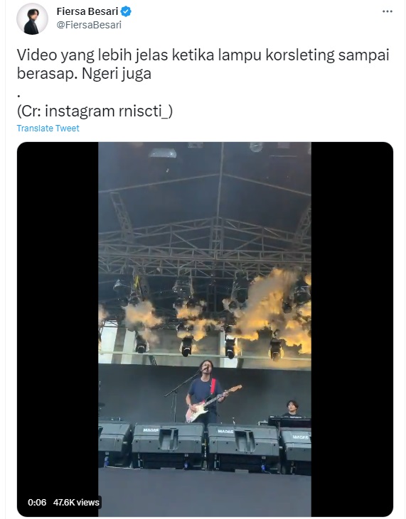 Penampilan Fiersa Besari di Atas Panggung Dihentikan Imbas Genset dan Lampu Meledak