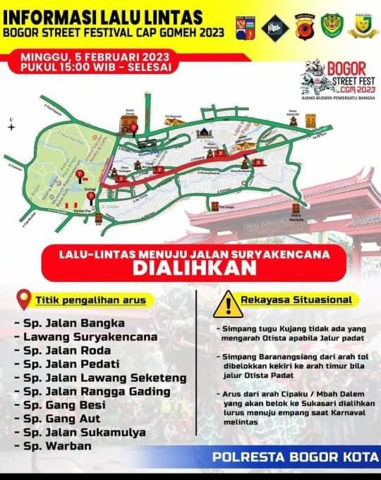 Besok Festival Cap Go Meh di Bogor, Begini Rekayasa Lalu Lintasnya
