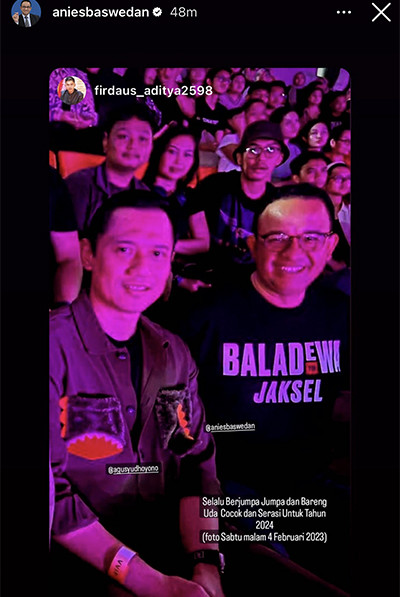 Anies Baswedan dan AHY Jadi Baladewa, Duduk Berdampingan di Konser Dewa 19