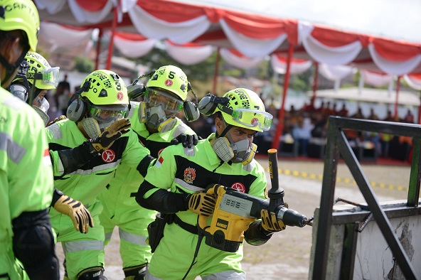 PT Bukit Asam Gelar The 1st South Sumatera Fire and Rescue Challenge