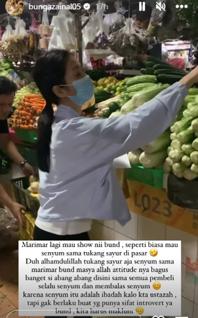 Bunga Zainal Kembali Sentil Ria Ricis saat Belanja di Pasar: Tukang Sayur Aja Senyum