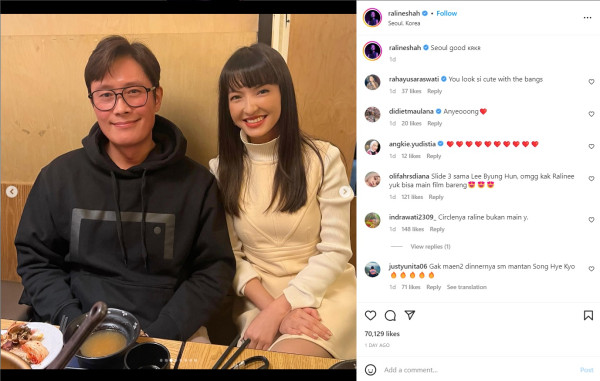 Makan dengan Lee Byung Hun, Raline Shah Didoakan Main Film Bareng