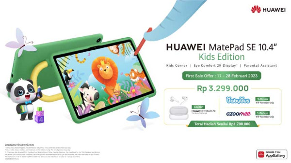 Tablet Ramah dan Aman untuk Anak, Huawei MatePade SE Kids Edition Dibanderol Rp3.299.000