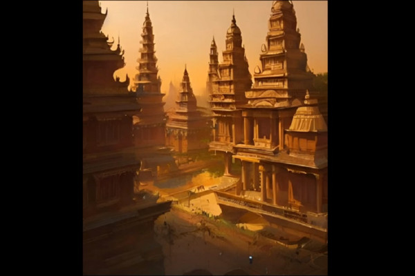 Megah! Begini Penampakan Istana Majapahit di Trowulan Hasil Artificial Intelligence