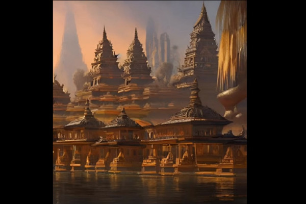 Megah! Begini Penampakan Istana Majapahit di Trowulan Hasil Artificial Intelligence