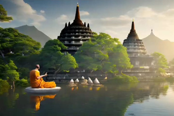 Dibangun Dinasti Sailendra dan Ditemukan Adipati Yogyakarta Tan Jin Sing, Begini Kemegahan Candi Borobudur Hasil Pencitaraan AI