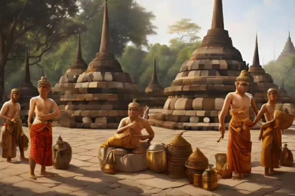 Dibangun Dinasti Sailendra dan Ditemukan Adipati Yogyakarta Tan Jin Sing, Begini Kemegahan Candi Borobudur Hasil Pencitaraan AI