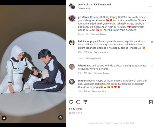 Gen Halilintar Dihujat Tak Hadir di Ultah Ameena, Geni Faruk Langsung Unggah Ini