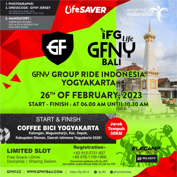 Yogya Group Ride ke-3 GFNY Bali - IFG Life: Menikmati Tanjakan dan Turunan di Yogyakarta