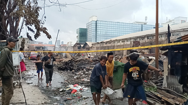 Penampakan Lokasi Kebakaran yang Hanguskan 87 Bangunan di Petojo Selatan