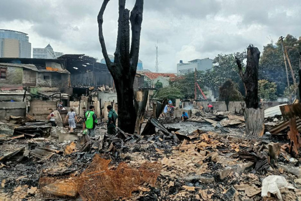 Penampakan Lokasi Kebakaran yang Hanguskan 87 Bangunan di Petojo Selatan