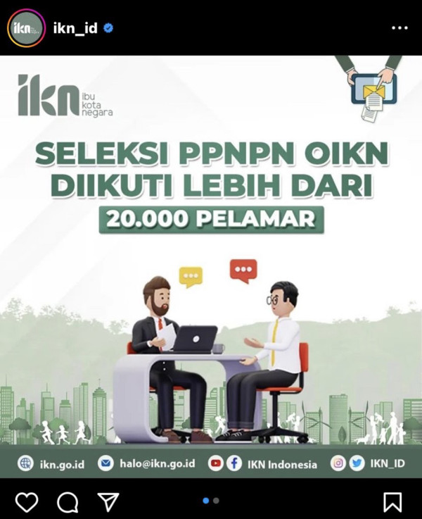 Lebih dari 20.000 Orang Melamar Jadi Pegawai Pemerintah Non PNS di IKN