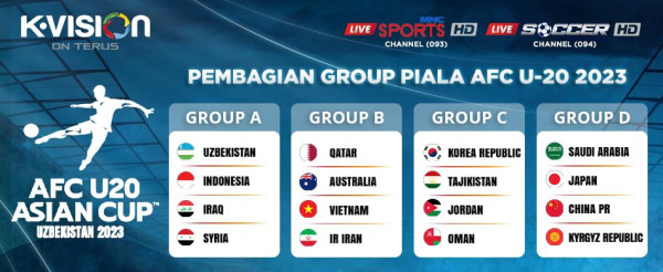 Bersiap, Piala AFC U-20 Asian Cup 2023 Segera Tayang di K-Vision!