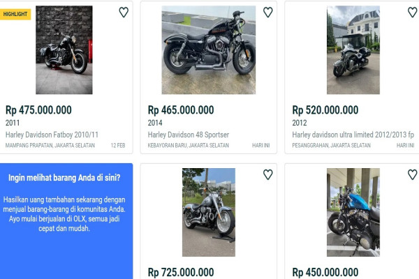 Uhuy! Gara-gara Sri Mulyani Geram, Sejak Kemarin Banyak Moge Dijual Online