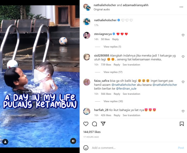 Nathalie Holscher Pulang ke Tambun, Bertemu Sule Bareng Anak