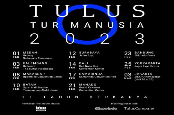 Tulus Tutup Tur Manusia 2023 di Jakarta