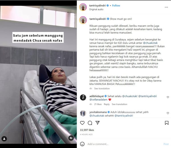 Chua Kotak Dilarikan ke IGD usai Alami Sesak Napas